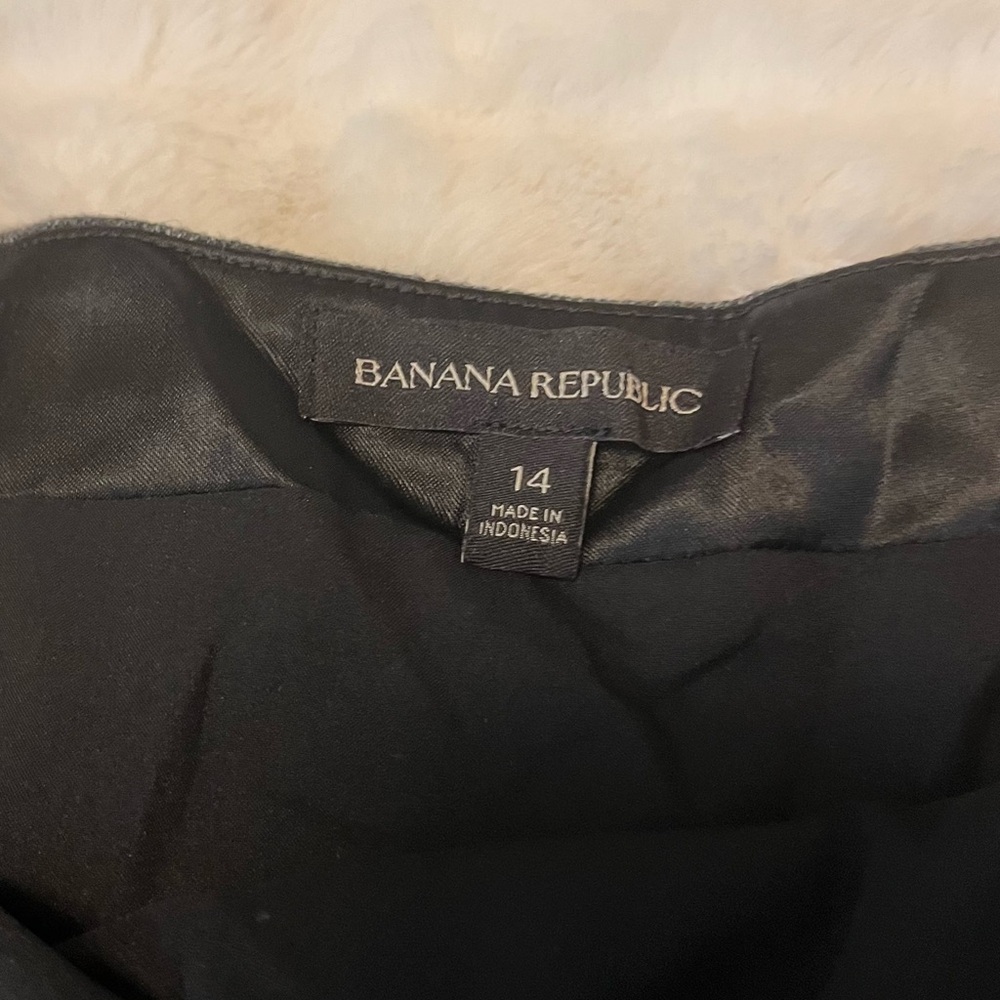 Banana Republic 14 Grey Black Floral Wool Blend Spring Summer Lined Mini Skirt - Picture 8 of 9